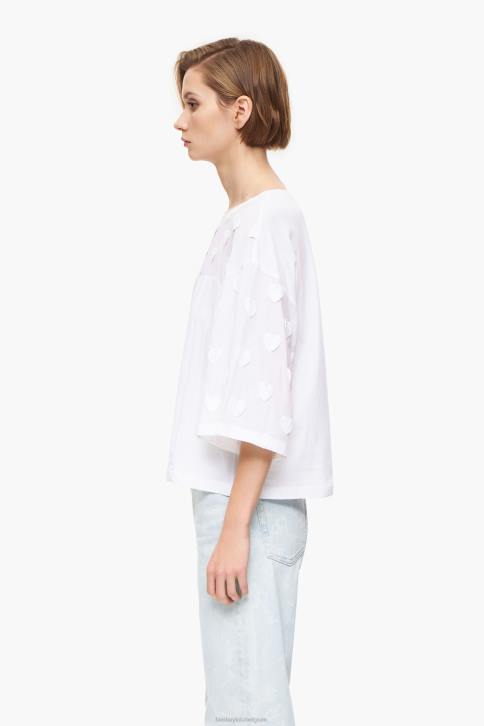 harten katoenen t-shirt Bimba Y Lola wit kleding 4HDL283