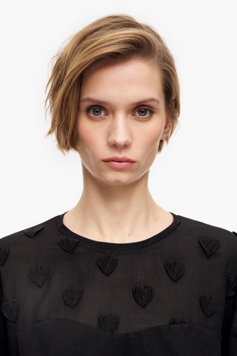 harten katoenen t-shirt Bimba Y Lola zwart kleding 4HDL284