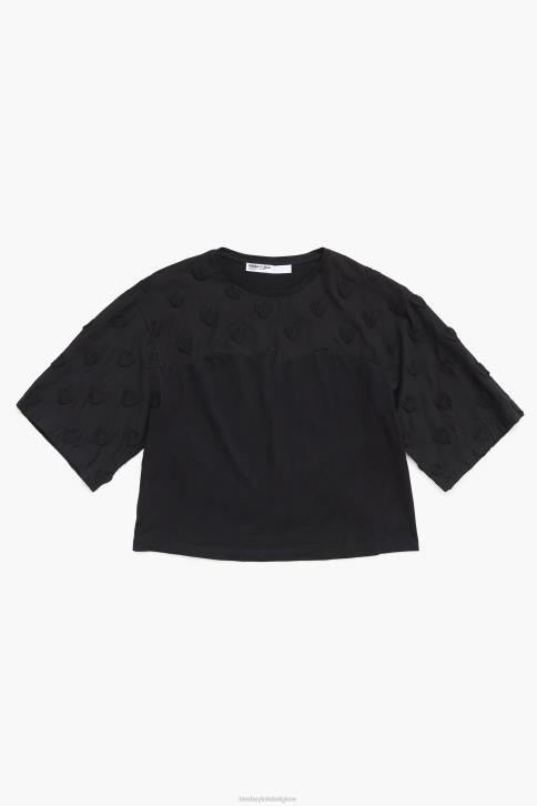 harten katoenen t-shirt Bimba Y Lola zwart kleding 4HDL284