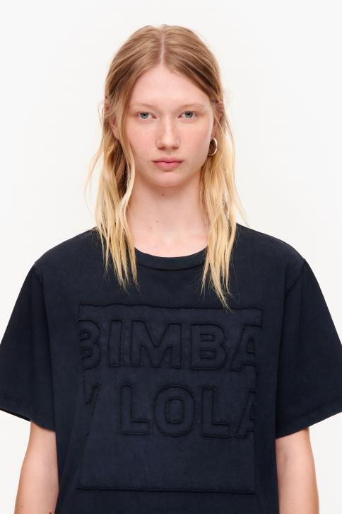 katoenen T-shirt met logo Bimba Y Lola zwart kleding 4HDL261