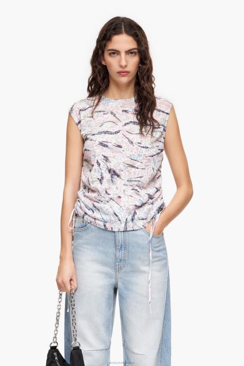 katoenen T-shirt met vlindervleugelprint Bimba Y Lola wit kleding 4HDL303