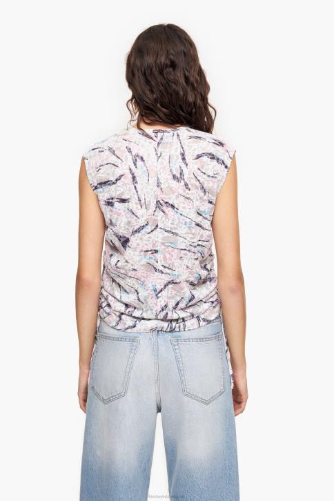 katoenen T-shirt met vlindervleugelprint Bimba Y Lola wit kleding 4HDL303
