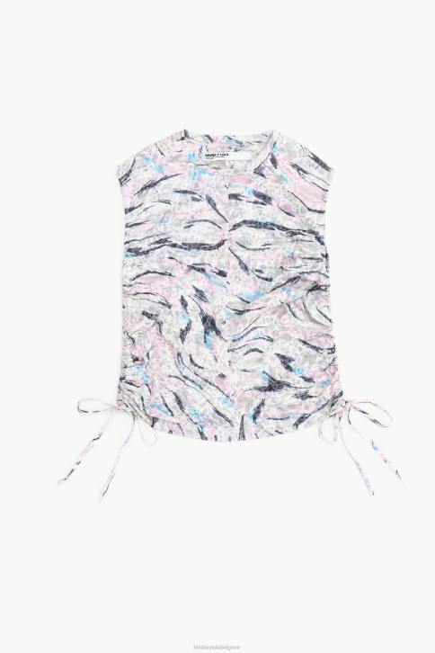 katoenen T-shirt met vlindervleugelprint Bimba Y Lola wit kleding 4HDL303
