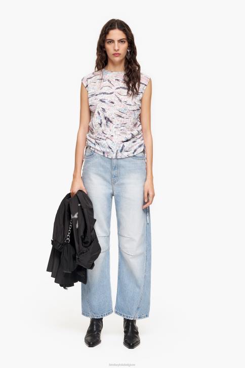 katoenen T-shirt met vlindervleugelprint Bimba Y Lola wit kleding 4HDL303