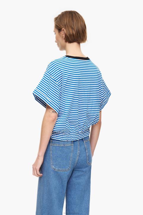 knoop boxy t-shirt Bimba Y Lola blauw en wit kleding 4HDL322