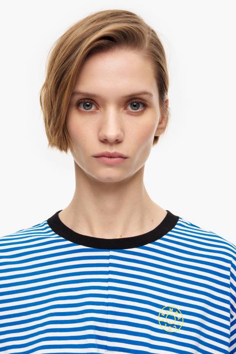 knoop boxy t-shirt Bimba Y Lola blauw en wit kleding 4HDL322