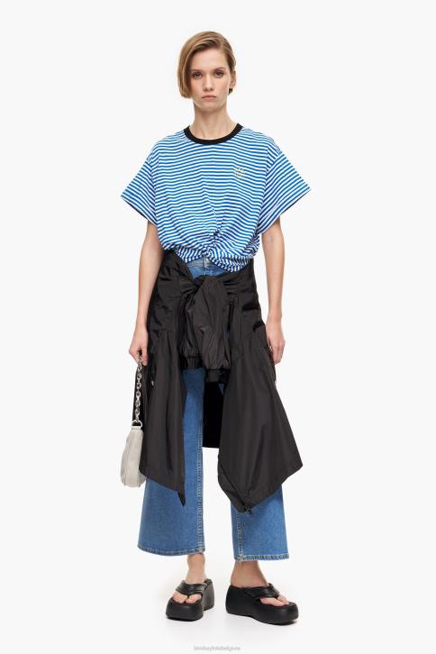 knoop boxy t-shirt Bimba Y Lola blauw en wit kleding 4HDL322