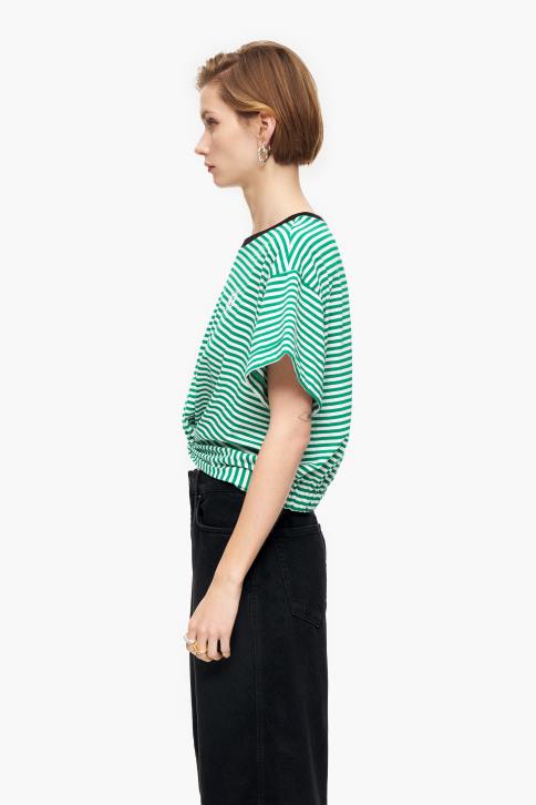 knoop boxy t-shirt Bimba Y Lola groen en wit kleding 4HDL321