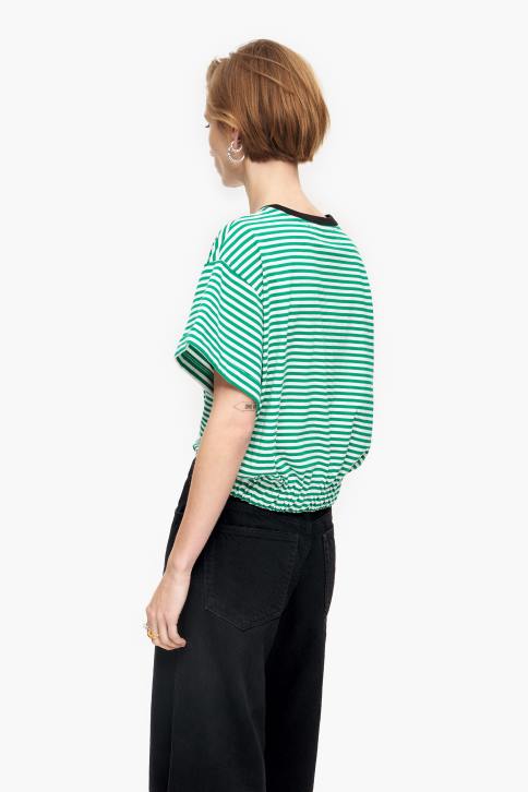 knoop boxy t-shirt Bimba Y Lola groen en wit kleding 4HDL321