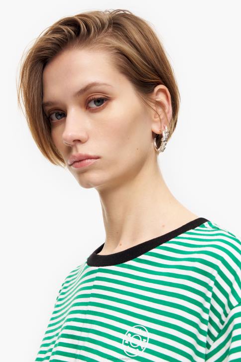 knoop boxy t-shirt Bimba Y Lola groen en wit kleding 4HDL321