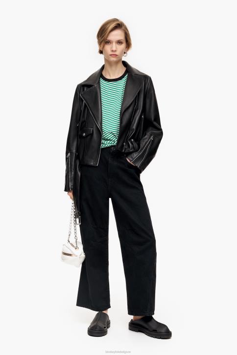 knoop boxy t-shirt Bimba Y Lola groen en wit kleding 4HDL321