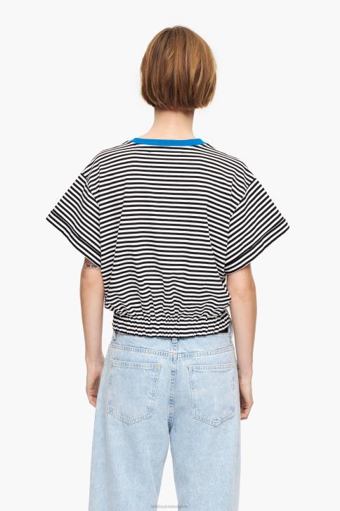 knoop boxy t-shirt Bimba Y Lola zwart en wit kleding 4HDL320