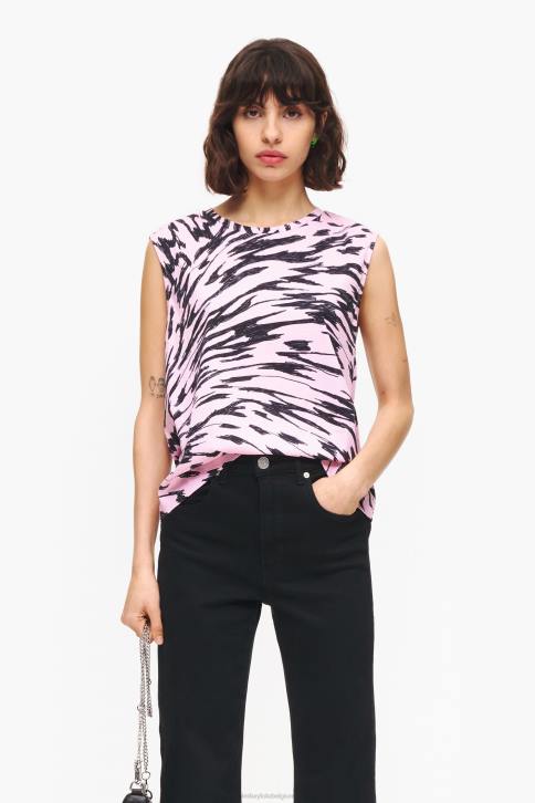 tweekleurig katoenen T-shirt met vlindervleugels Bimba Y Lola roze kleding 4HDL299