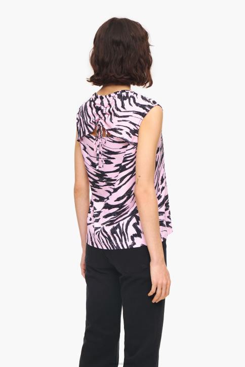 tweekleurig katoenen T-shirt met vlindervleugels Bimba Y Lola roze kleding 4HDL299