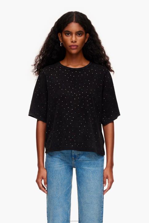 veelkleurig stenen boxy t-shirt Bimba Y Lola zwart kleding 4HDL296