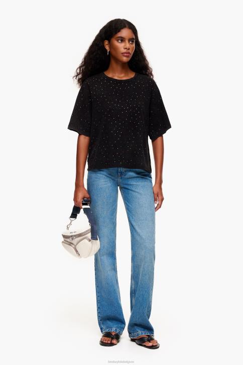 veelkleurig stenen boxy t-shirt Bimba Y Lola zwart kleding 4HDL296