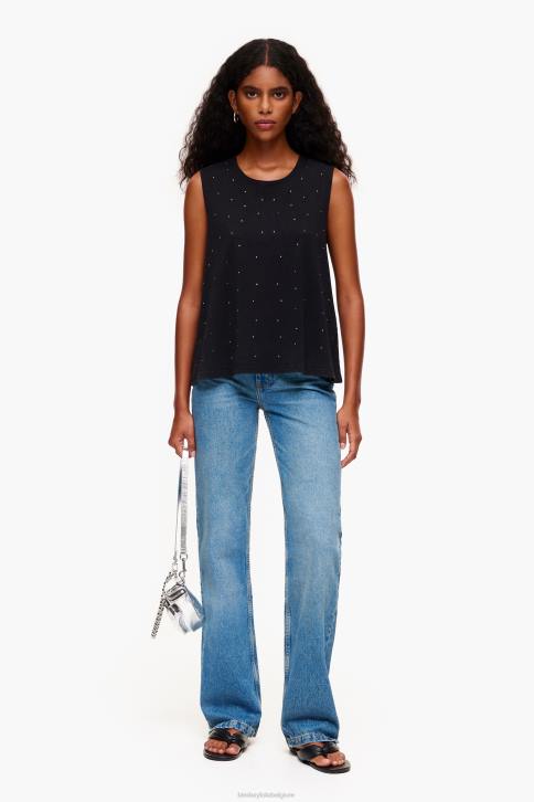veelkleurig stenen t-shirt Bimba Y Lola zwart kleding 4HDL297