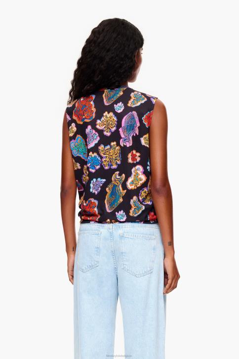 vis zee t-shirt Bimba Y Lola zwart kleding 4HDL262