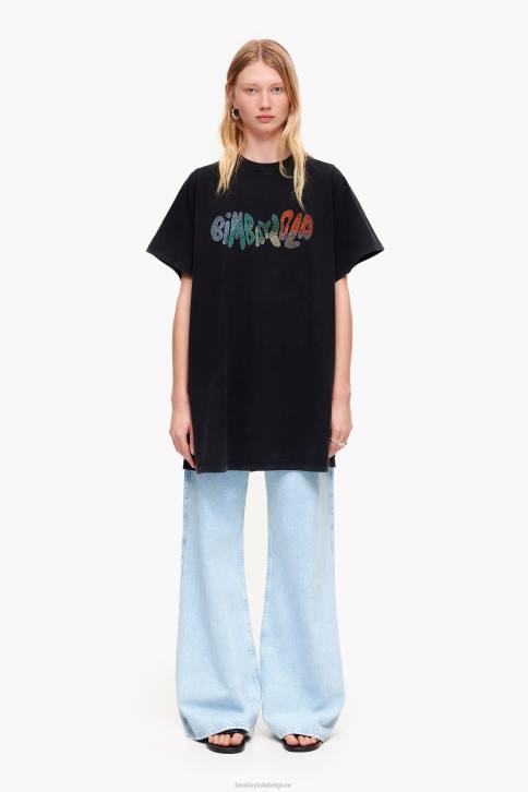 vloeiend T-shirt met logo Bimba Y Lola zwart kleding 4HDL281