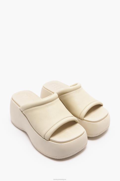 leren platform sandaal Bimba Y Lola ivoor schoeisel 4HDL566