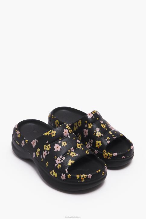 platformslipper met acryl bloemenprint Bimba Y Lola zwart schoeisel 4HDL595