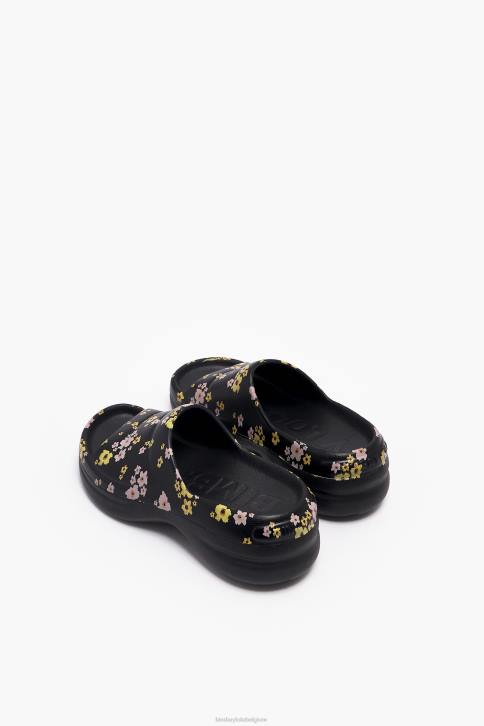 platformslipper met acryl bloemenprint Bimba Y Lola zwart schoeisel 4HDL595