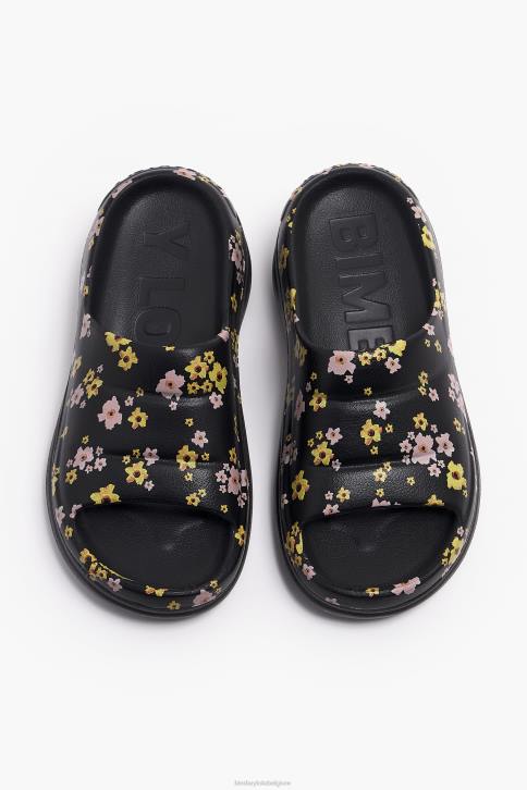 platformslipper met acryl bloemenprint Bimba Y Lola zwart schoeisel 4HDL595