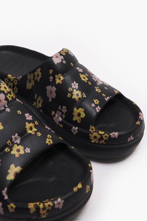 platformslipper met acryl bloemenprint Bimba Y Lola zwart schoeisel 4HDL595
