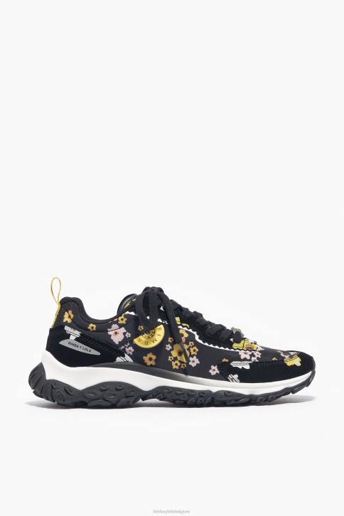 acryl bloemen pulpo runner sneaker Bimba Y Lola zwart schoeisel 4HDL544