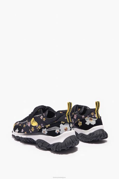 acryl bloemen pulpo runner sneaker Bimba Y Lola zwart schoeisel 4HDL544