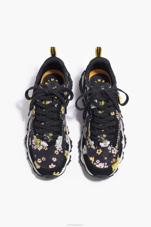 acryl bloemen pulpo runner sneaker Bimba Y Lola zwart schoeisel 4HDL544